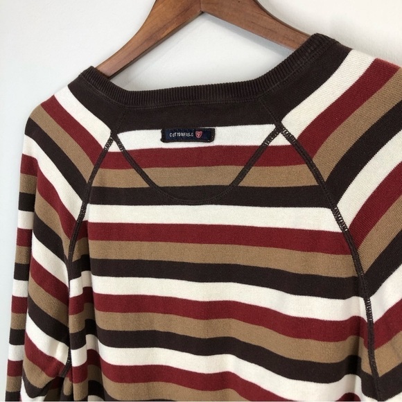 COTTONFIELD Vintage Brown Striped Dad Sweater XL - Picture 5 of 6